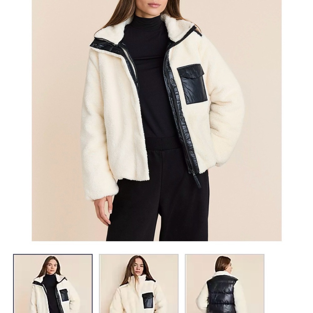 Lou & Grey Cream and Black Teddy Jacket